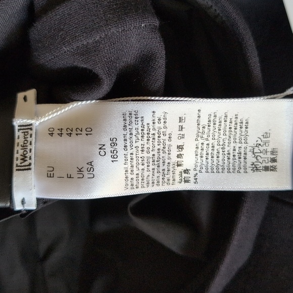 NWT WOLFORD Black Vegan Leather Jo Mini Tube Dress Size EU40/US10 - Picture 4 of 9